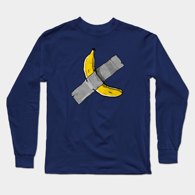 Banana Duct tape on the shirt Long Sleeve T-Shirt by A Comic Wizard